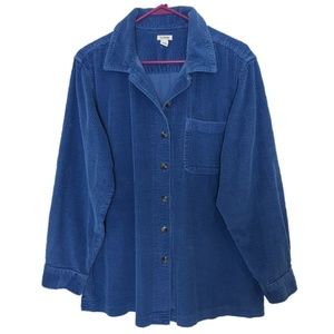 Vintage L.L. Bean Royal Blue Corduroy Big Shirt Shacket